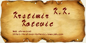 Krstimir Kotević vizit kartica